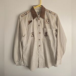 Stud Connection Western Theme Button Down Shirt